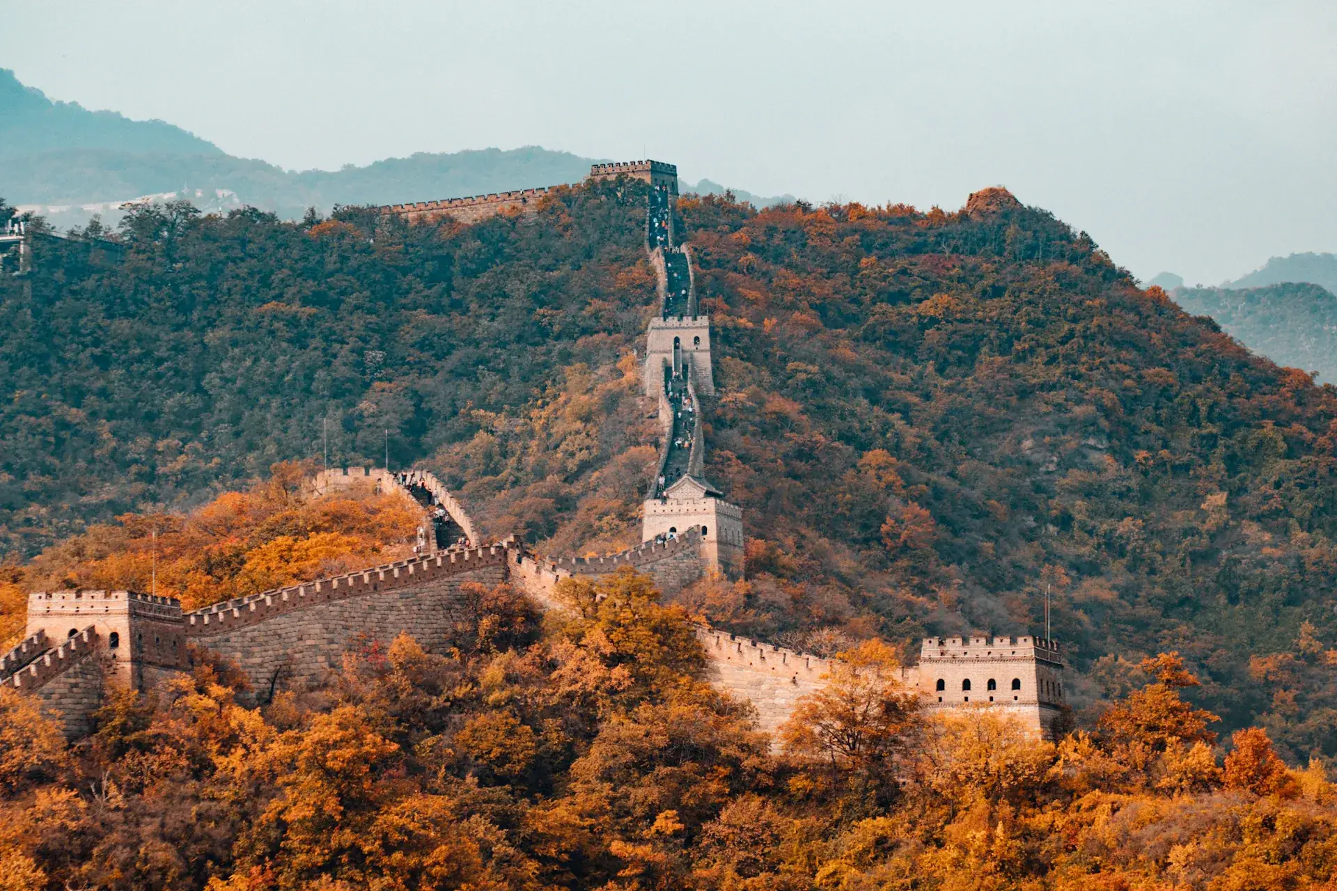 Great Wall of China at golden hour