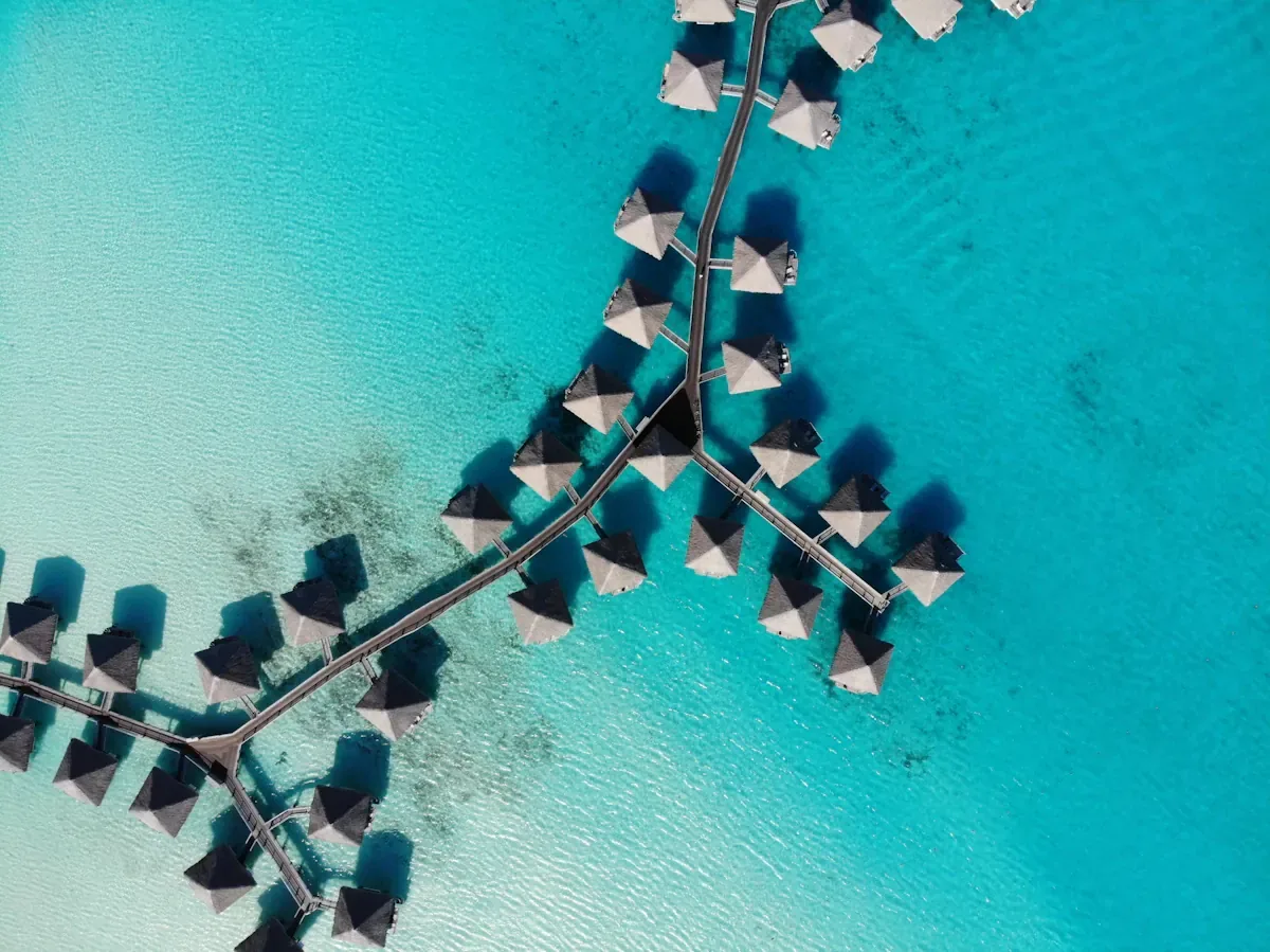 Bora Bora aerial lagoon