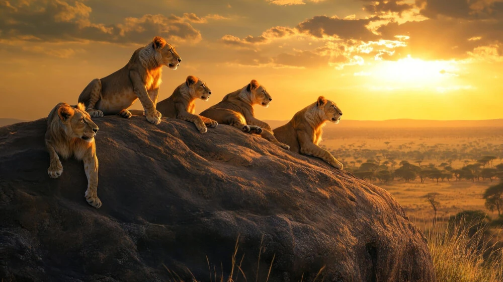 Lion Pride at Dawn