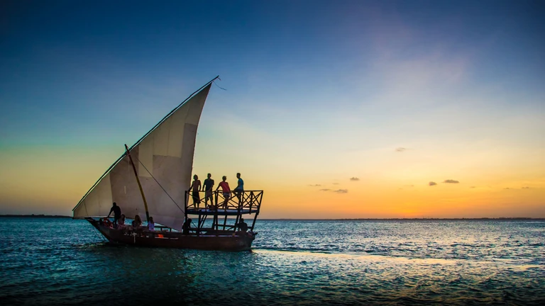 Traditional Dhow at Sunset
